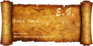 Encz Imre névjegykártya